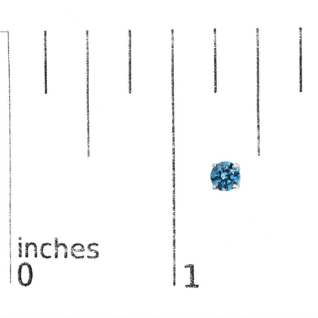 14K Gold Blue Lab Grown Diamond Stud Earrings with Screw Backs