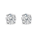 AGS Certified 14K White Gold 1.0 Cttw 4-Prong Set Brilliant Round-Cut Solitaire Diamond Push Back Stud Earrings (I-J Color, I1-I2 Clarity)