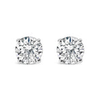 AGS Certified 14K White Gold 1.0 Cttw 4-Prong Set Brilliant Round-Cut Solitaire Diamond Push Back Stud Earrings (I-J Color, I1-I2 Clarity)