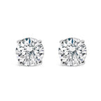 .925 Sterling Silver 1.0 Cttw Round Brilliant Cut Lab Grown Diamond 4-Prong Classic Solitaire Stud Earrings (F-G Color, VS2-SI1 Clarity)