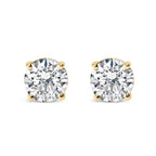 14K White Gold 1.0 Cttw Round Brilliant Cut Lab Grown White Diamond 4-Prong Classic Solitaire Stud Earrings (F-G Color, VS1-VS2 Clarity)