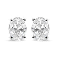 14K White Gold 2.0 Cttw Prong Set Lab Grown Oval Diamond Solitaire Stud Earring (F-G Color, VS1-VS2 Clarity)
