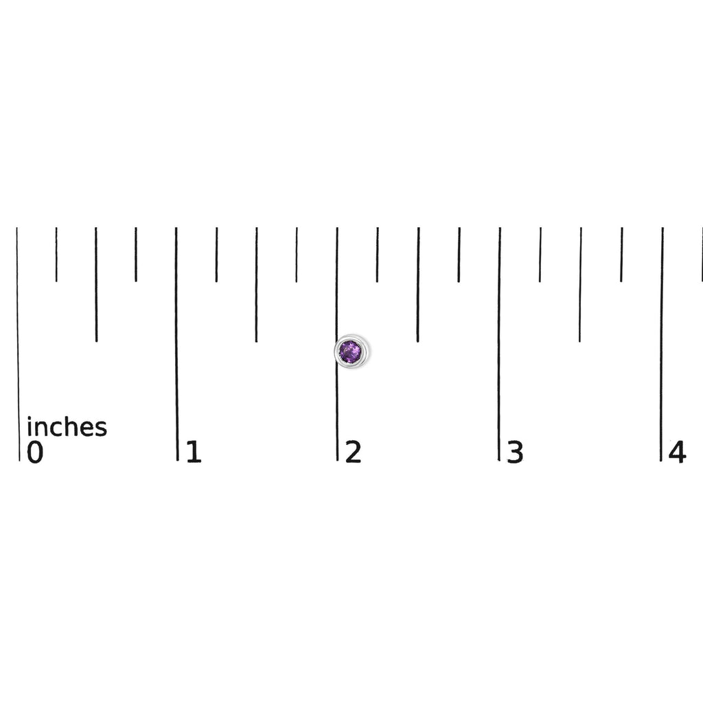 .925 Sterling Silver Bezel Set 3.5mm Created Gemstone Solitaire Stud Earrings