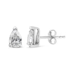 14K White Gold 1/2 Cttw Pear Shape Solitaire Lab Grown Diamond Stud Earrings (F-G Color, VS2-SI1 Clarity)