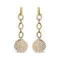 18K Yellow Gold Plated .925 Sterling Silver 1.0 Cttw Diamond Composite Cluster Dangle Chain Earrings (I-J Color, I1-I2 Clarity)