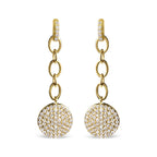 18K Yellow Gold Plated .925 Sterling Silver 1.0 Cttw Diamond Composite Cluster Dangle Chain Earrings (I-J Color, I1-I2 Clarity)