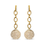14K Yellow Gold 1.0 Cttw Diamond Chain Cluster Dangle Chain Earrings (I-J Color, I1-I2 Clarity)