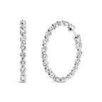 14K White Gold 5.00 Cttw Lab Grown Diamond Inside-Out Hoop Earring