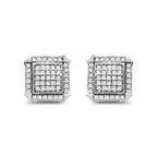 10K White Gold 1.0 Cttw Diamond  Composite with Halo Stud Earrings (H-I Color, I1-I2 Clarity)