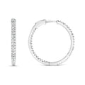 925 Sterling Silver 1.0 Cttw Princess Diamond Inside Out Hoop Earrings (I-J Color, I1-I2 Clarity) - 23 MM