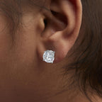 IGI Certified 14K White Gold 5.00 Cttw Round Brilliant-Cut Lab Grown Diamond Classic 4-Prong Stud Earrings with Screw Backs (F-G Color, SI1 Clarity)