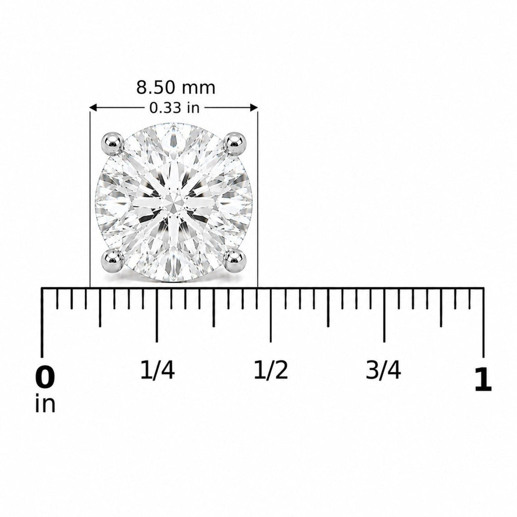 IGI Certified 14K Gold Lab Grown Diamond Solitaire Stud Earrings