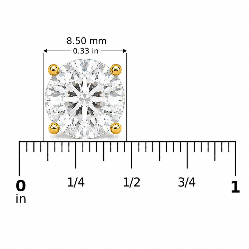 IGI Certified 14K Gold Lab Grown Diamond Solitaire Stud Earrings