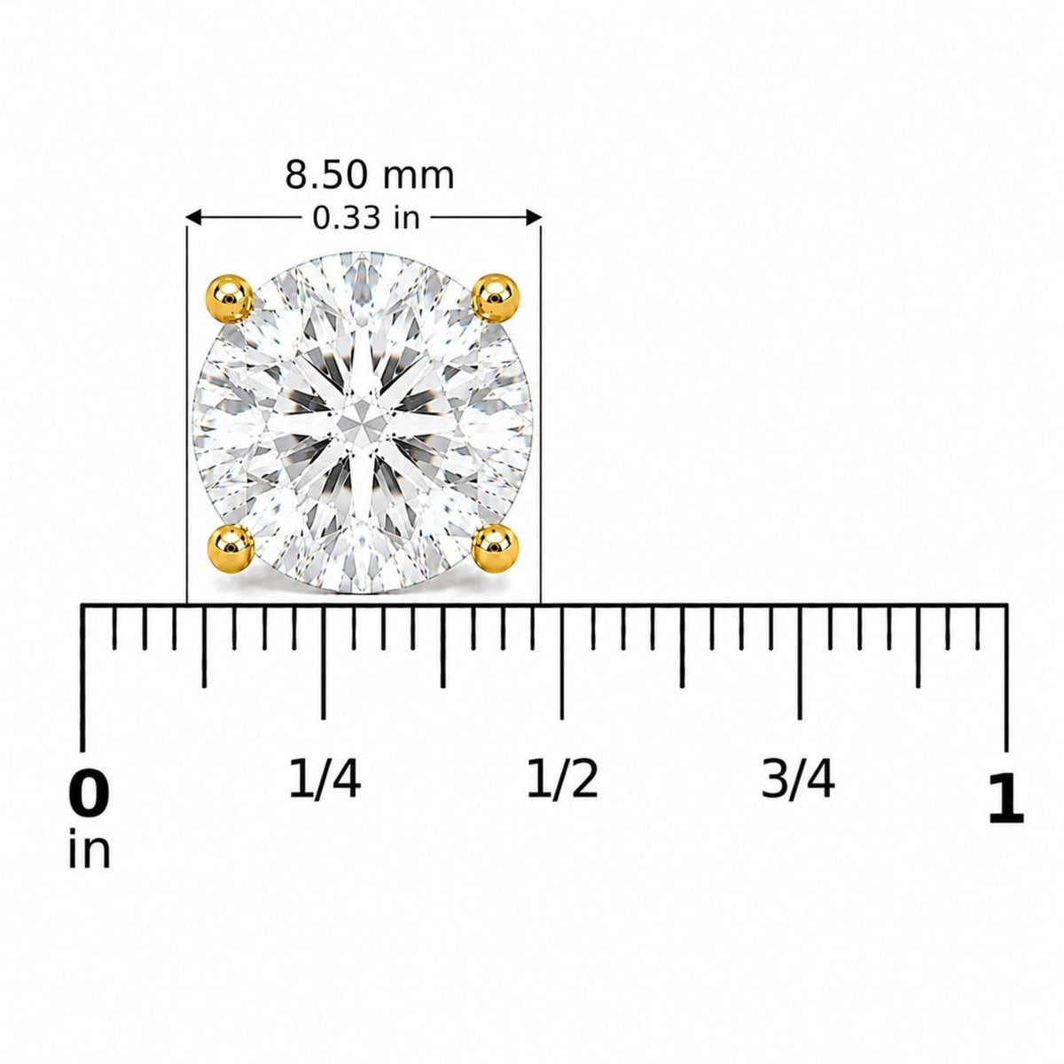 IGI Certified 14K Gold Lab Grown Diamond Solitaire Stud Earrings