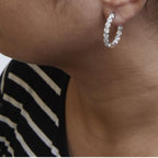 14K White Gold 5.00 Cttw Lab-Grown Diamond Inside Out Hoop Earrings