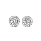 14K White Gold 3.0 Cttw Lab-Grown Diamond Hidden Halo Stud Earrings