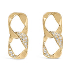 14K Yellow Gold Plated .925 Sterling Silver Open Link 1/5 Cttw Diamond Drop Earrings (H-I Color, I1-I2 Clarity)