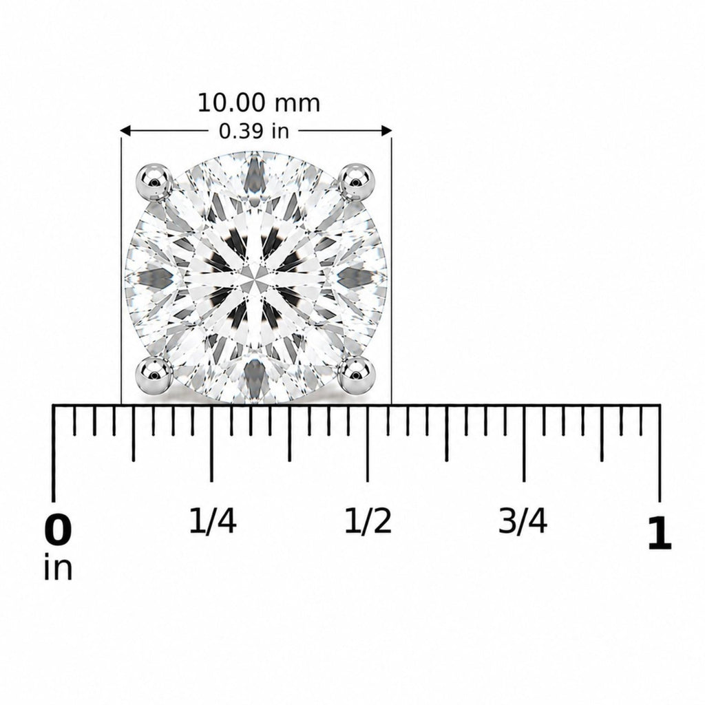 IGI Certified 14K Gold Lab Grown Diamond Solitaire Stud Earrings