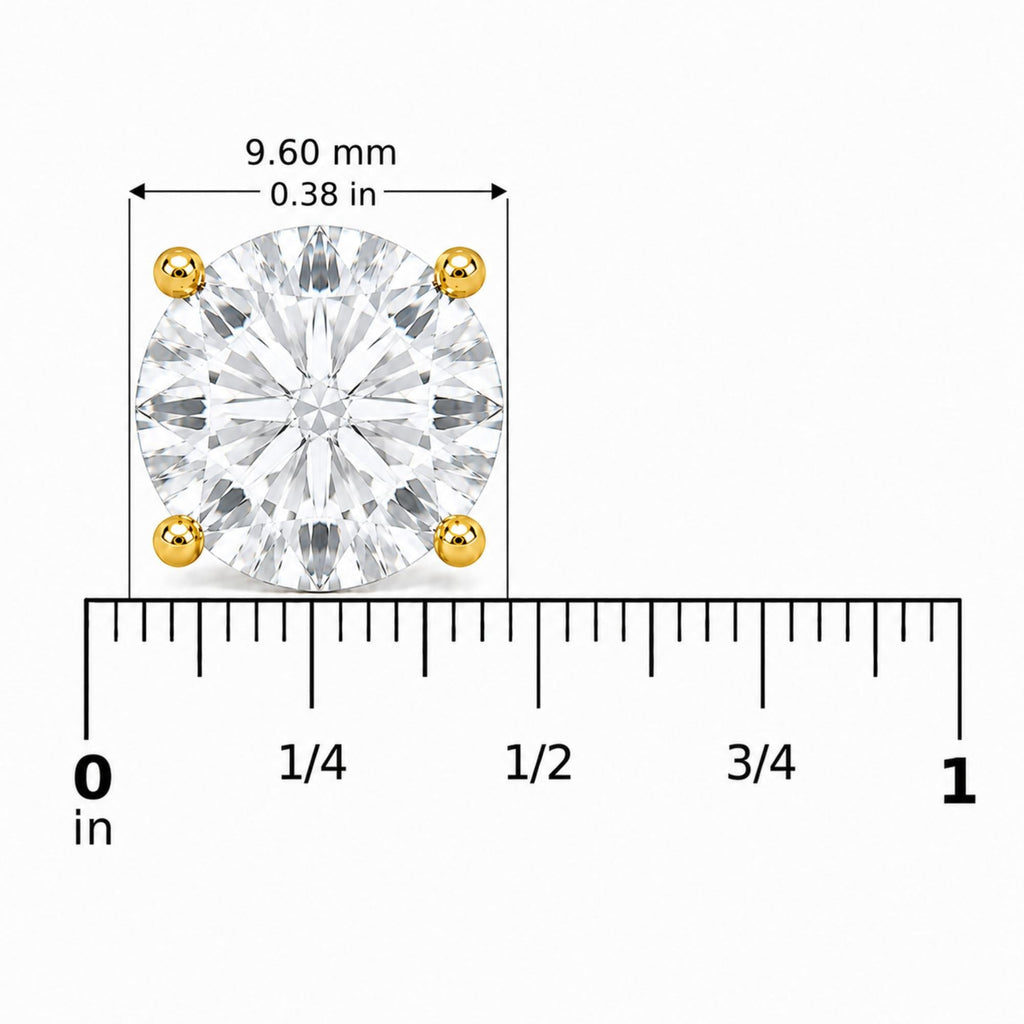IGI Certified 14K Gold Lab Grown Diamond Solitaire Stud Earrings