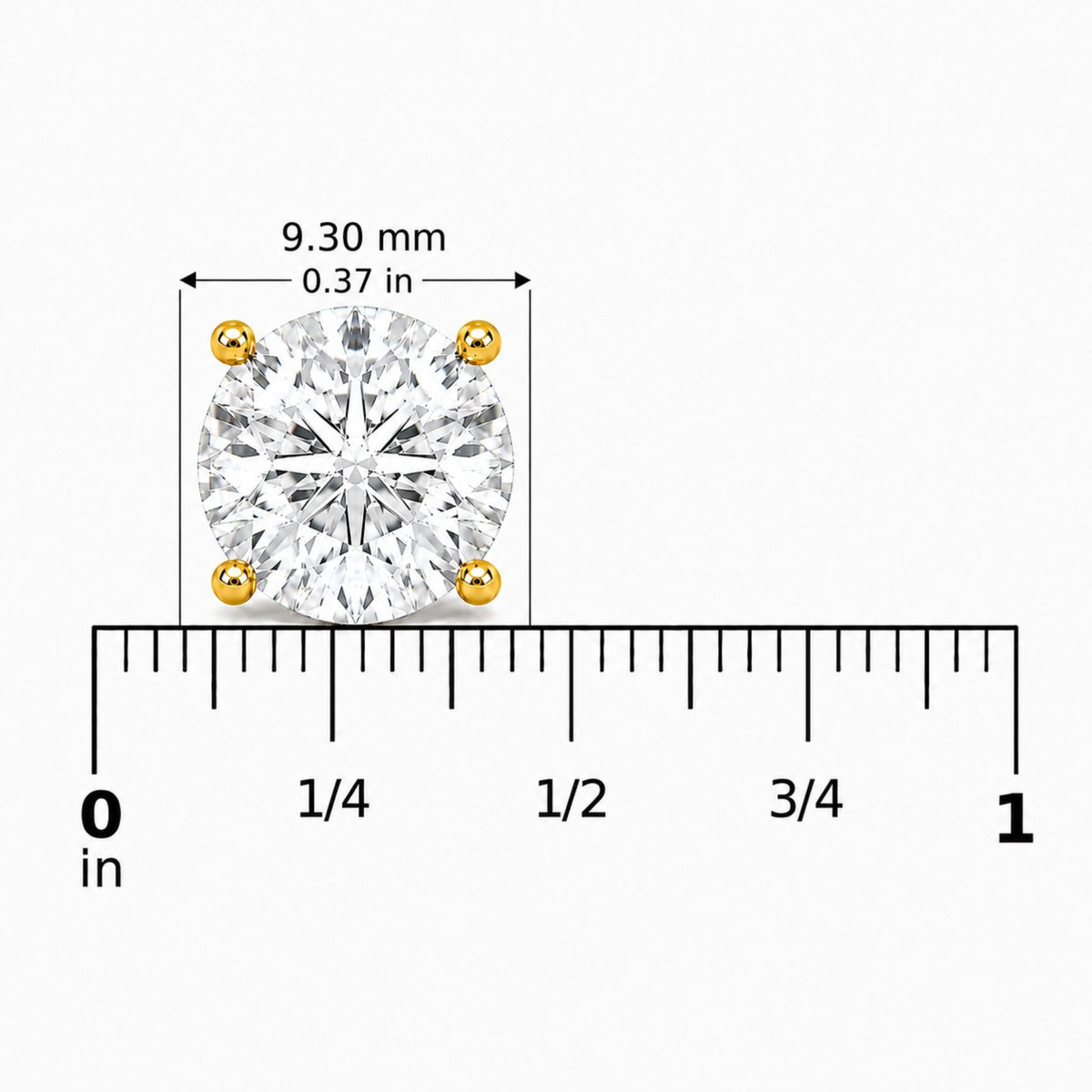 IGI Certified 14K Gold Lab Grown Diamond Solitaire Stud Earrings