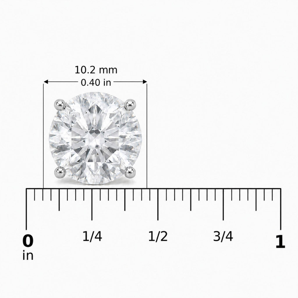 IGI Certified 14K Gold Lab Grown Diamond Solitaire Stud Earrings