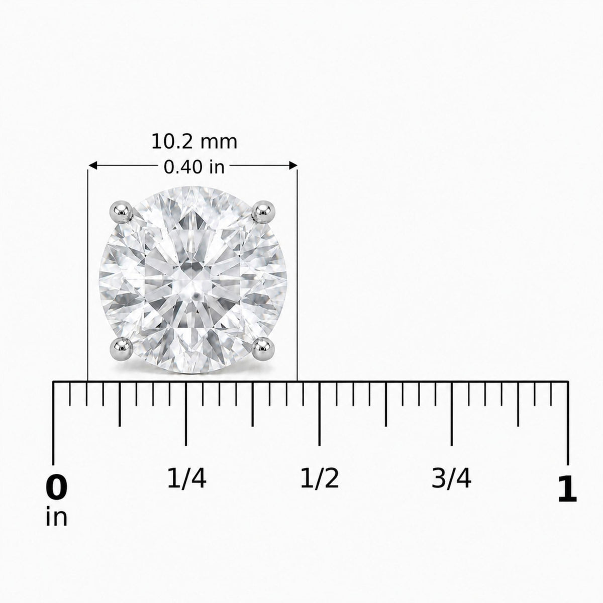 IGI Certified 14K Gold Lab Grown Diamond Solitaire Stud Earrings