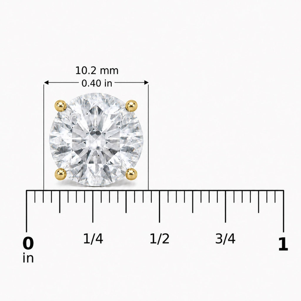 IGI Certified 14K Gold Lab Grown Diamond Solitaire Stud Earrings