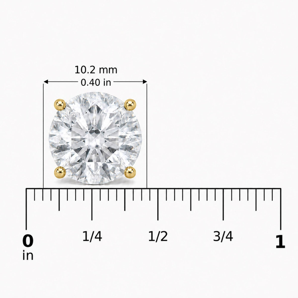 IGI Certified 14K Gold Lab Grown Diamond Solitaire Stud Earrings