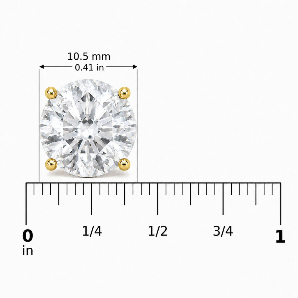 IGI Certified 14K Gold Lab Grown Diamond Solitaire Stud Earrings