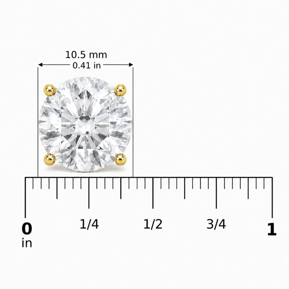 IGI Certified 14K Gold Lab Grown Diamond Solitaire Stud Earrings