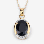 7.50 Carat Genuine Black Sapphire .925 Sterling Silver Pendant
