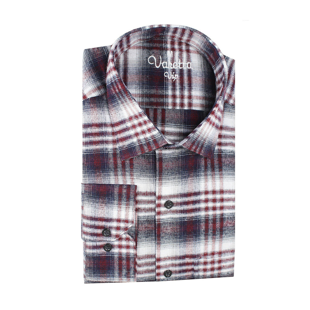 Sean Long Sleeve Checked Pocket Shirt // Burgundy + Black
