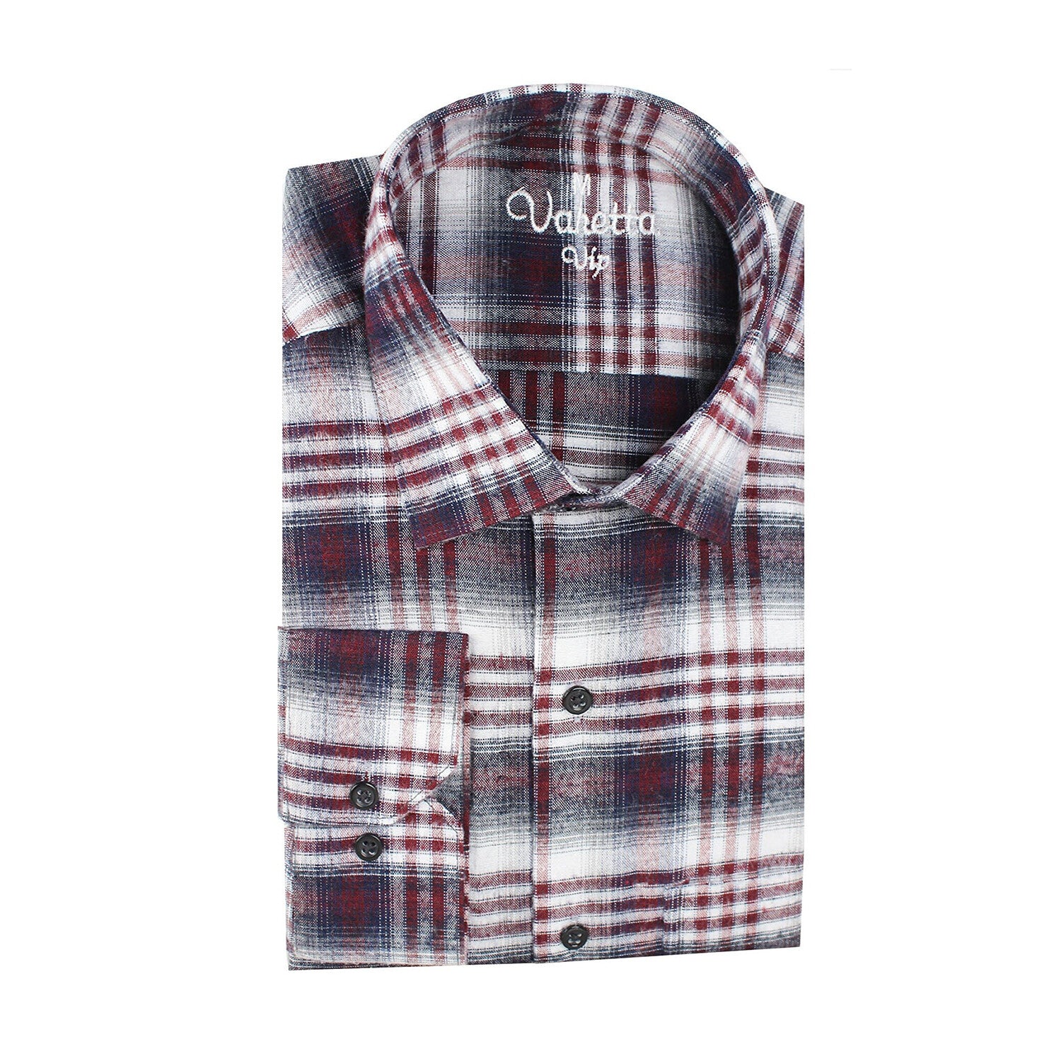 Sean Long Sleeve Checked Pocket Shirt // Burgundy + Black