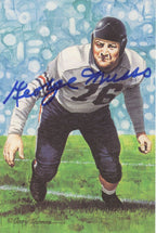 George Musso HOF Autographed Goal Line Art GLAC Postcard Bears JSA