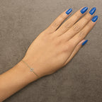 10K Yellow Gold Diamond Accent "A-Z" Initial Charm and Link Bracelet