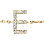 10K Yellow Gold Diamond Accent "A-Z" Initial Charm and Link Bracelet