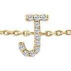 10K Yellow Gold Diamond Accent "A-Z" Initial Charm and Link Bracelet