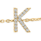 10K Yellow Gold Diamond Accent "A-Z" Initial Charm and Link Bracelet