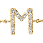 10K Yellow Gold Diamond Accent "A-Z" Initial Charm and Link Bracelet