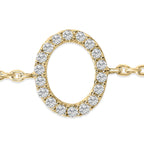 10K Yellow Gold Diamond Accent "A-Z" Initial Charm and Link Bracelet