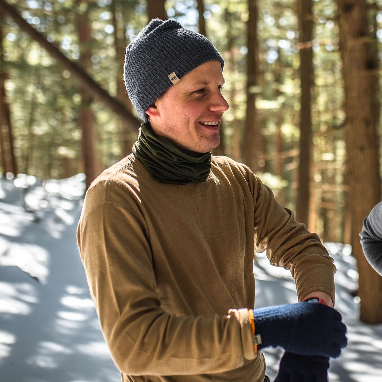 Men's Wool Thermal Top Midweight Base Layer - 100% Merino Wool