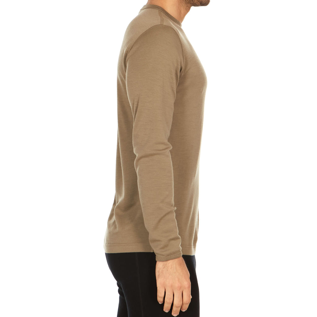 Men's Wool Thermal Top Midweight Base Layer - 100% Merino Wool