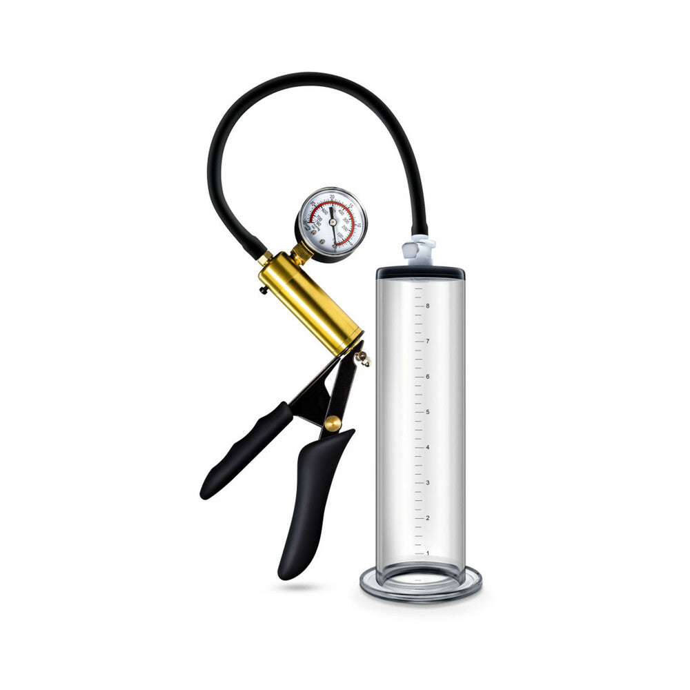 Performance VX6 Vacuum Penis Pump with Brass Pistol & Pressure Gauge Clear