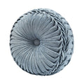 Cesar Tufted Round Decorative Throw Pillow in Blue