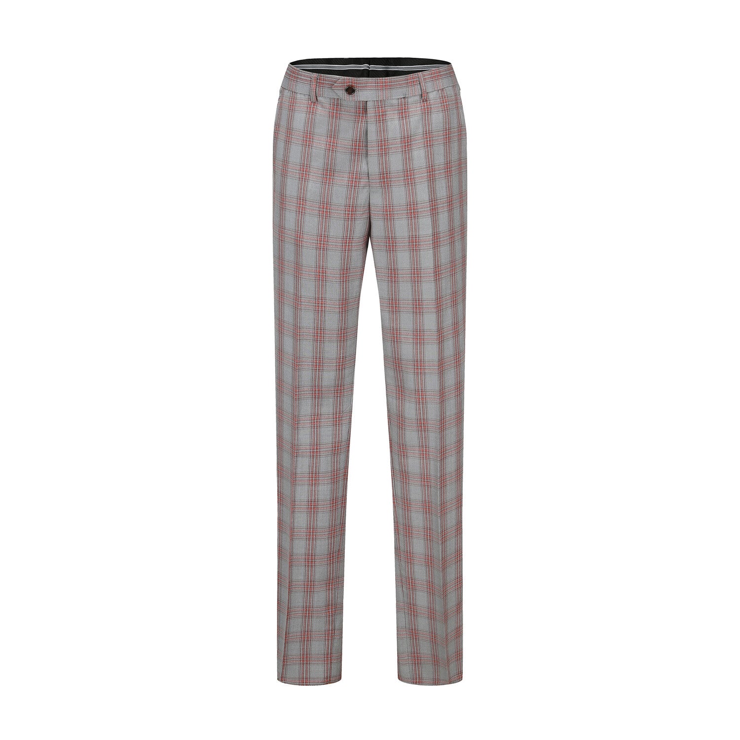 2-Piece Performance Stretch Double Breasted Blue Check Suit // Red