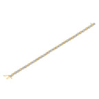 Two-Tone 10K Yellow Gold over .925 Sterling Silver 1.0 Cttw Diamond S-Curve Link Miracle-Set Tennis Bracelet (I-J Color, I3 Clarity) - 7"