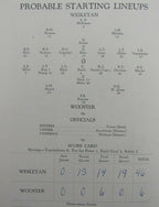 1928 Wooster College vs. Wesley College Football Game Program 130337