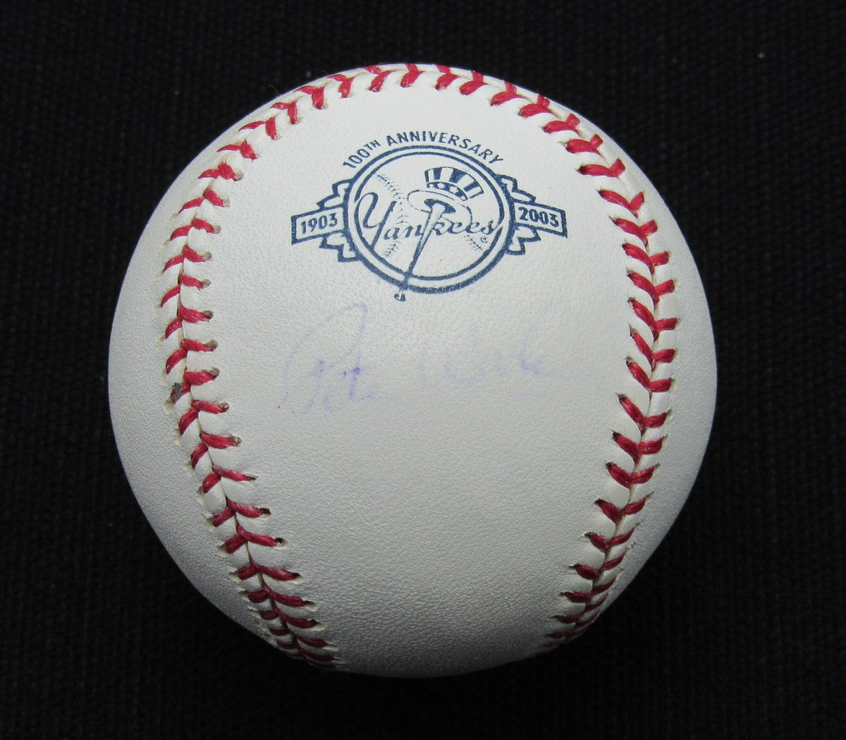 Pete Ward Signed/Auto Yankees 100th OML Baseball JSA  186896