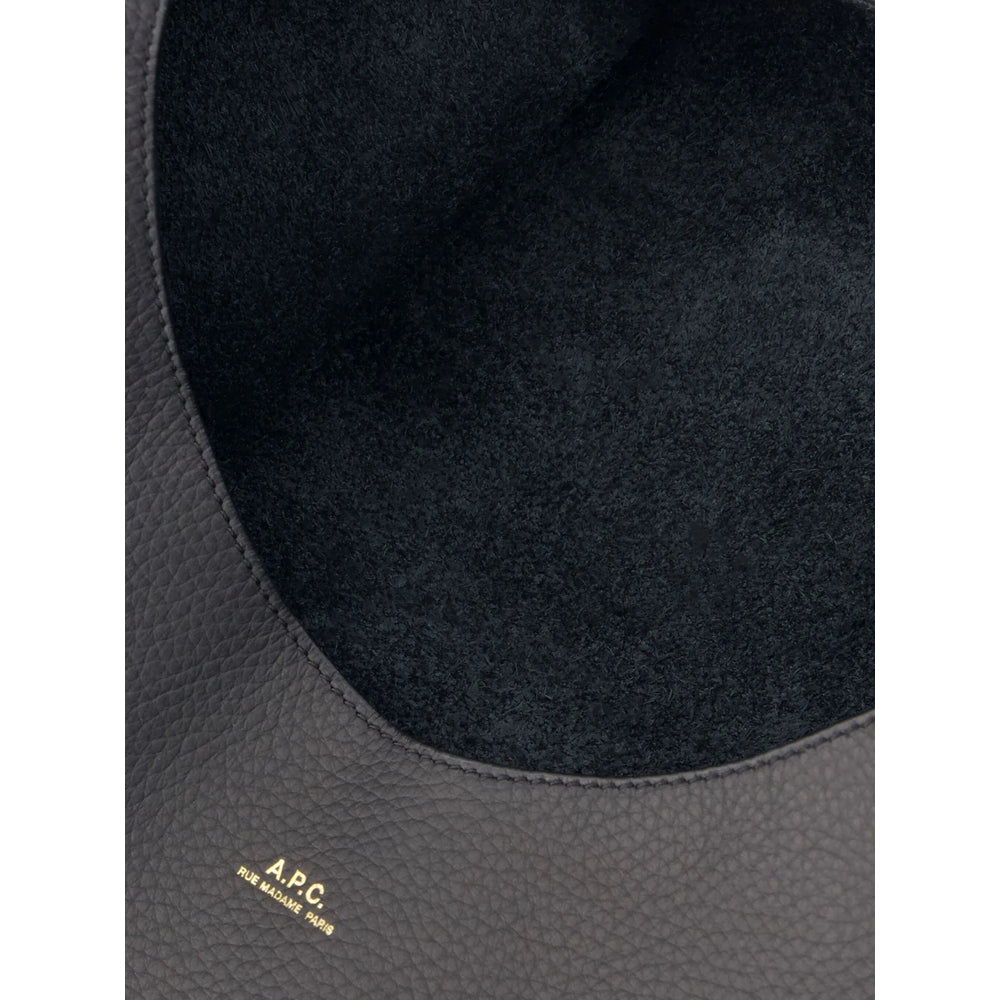 Black Shoulder Bag With Logo Print