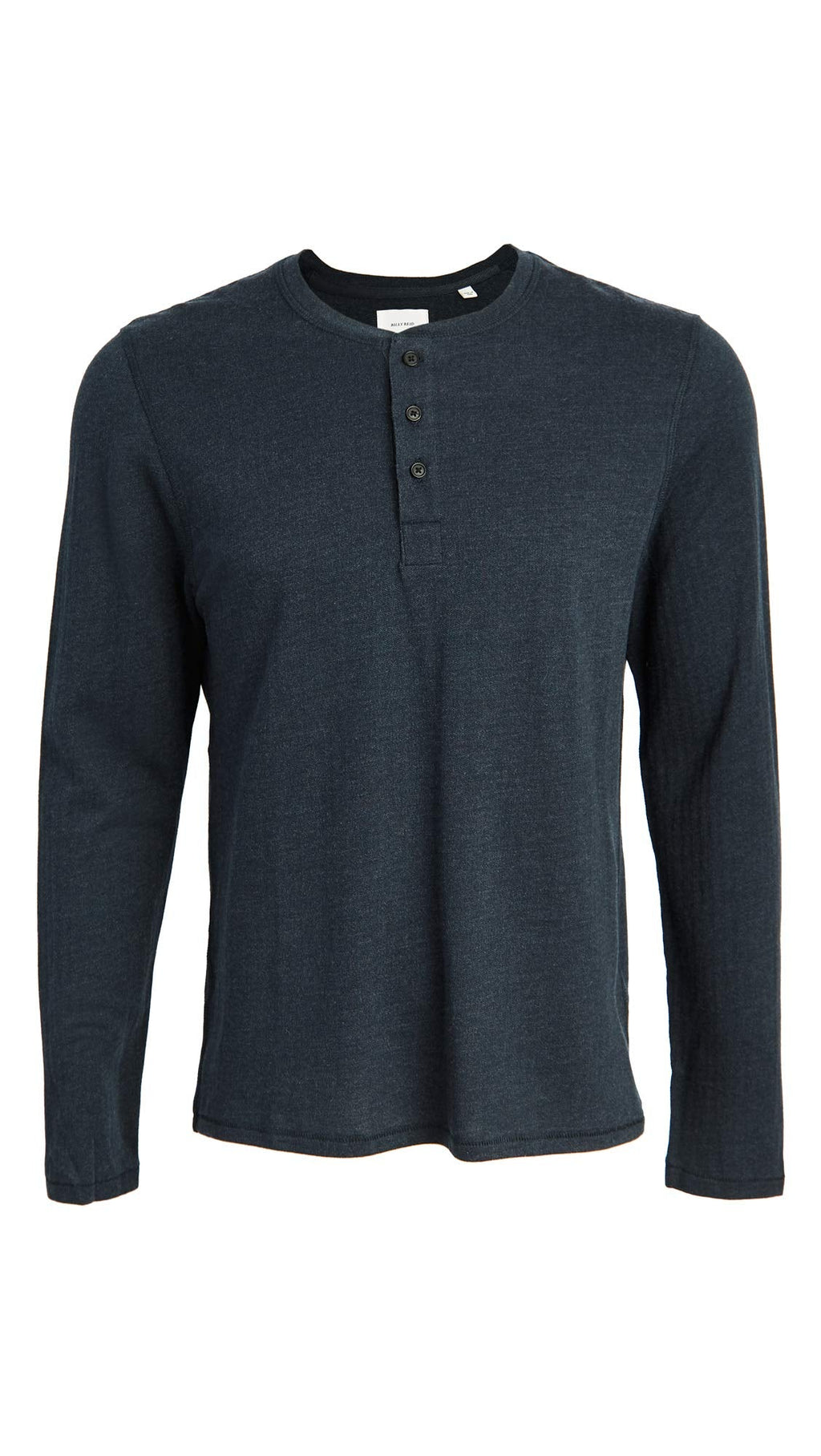 Billy Reid Men's Herringbone Terry Henley, True Navy, X-Large